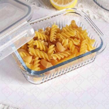 Imagem de 3 Potes Hermético Vidro Retangular 370ml Organizador Fitness - Belo Vi