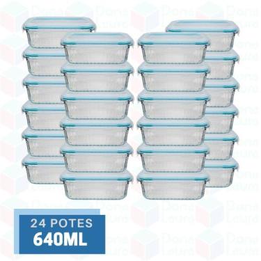 Imagem de 24 Potes Marmita Vidro Resistente 640ml Forno Microondas - Belo Vidro,