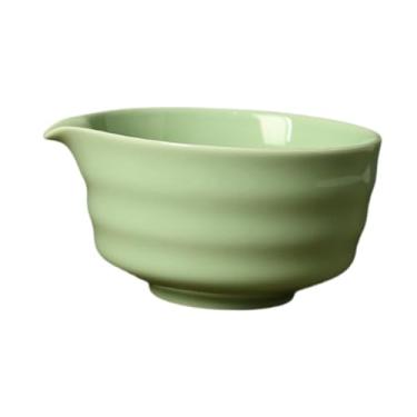 Imagem de WeiLaiKeQi Ceramic Matcha Bowl Matcha Mixing Bowl Acessórios com bico artesanal de chá japonês para amantes de chá Família, Verde