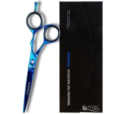 Imagem de Tesoura Profissional Cabelo Fio Navalha Titanium 5 1/2" (14,0 cm) NYBC