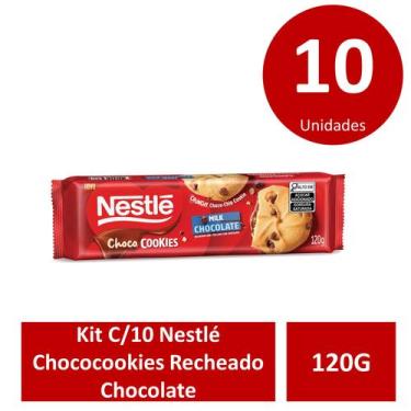 Imagem de Kit C/10 Nestlé Chococookies 120G Recheado Chocolate - NESTLE 
