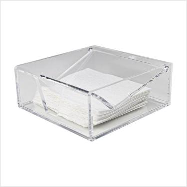 Imagem de Porta Guardanapos Acrílico Transparente 5mm Centauri Mod P Organizador Mesa Cozinha Compacto Prático
