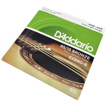 Imagem de Encordoamento 09 Aço Bronze Daddario 09-45 Violão Ez890-B - Daddario (