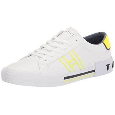 Imagem de Tommy Hilfiger Tênis masculino Pent, Branco/Amarelo neon, 11