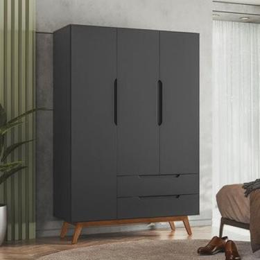 Imagem de Guarda Roupa Solteiro Retrô 3 Portas 2 Gavetas Alpi