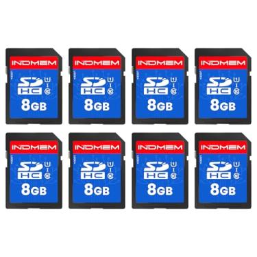 Imagem de Cartão SD INDMEM 8 GB, 8 pacotes classe 10 8 GB cartão de memória flash MLC padrão cartões digitais seguros cartão de câmera