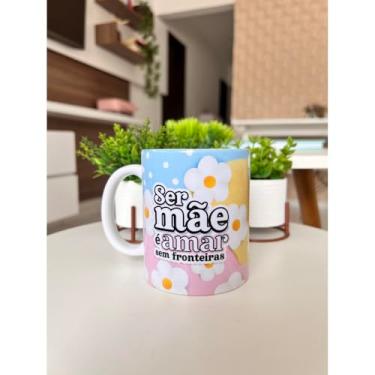 Imagem de Mamãe Caneca Personalizada Dia das Mães Presente Lindo Amor (Amarelo/Azul)