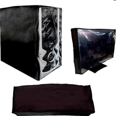 Imagem de Kit Capa Protetora Teclado, Gabinete e Monitor 27" - Apparatos, Preto