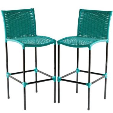 Imagem de Kit 2 Banquetas Havaí para Área de Churrasco, Lanchonete em Fibra Sint