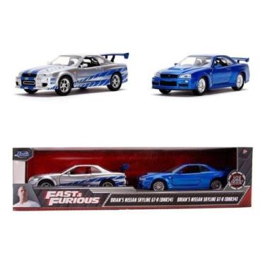 Imagem de Miniaturas Velozes E Furiosos Nissan Gt-r Bnr34 1:32 Jada, Azul