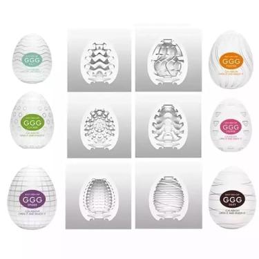 Imagem de Kit 6 Eggs Ovo Mastubador Estimulo Sexshop Flexivel Wavy Twister e Clicker Stepper Silk Spider