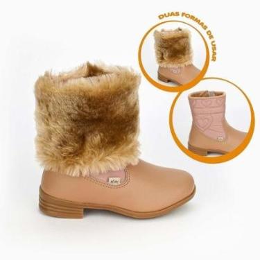 Imagem de Bota Infantil Feminina Kidy Love Preta Pelinho Re-Feminino