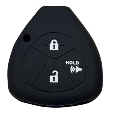 Imagem de Capa de silicone para chaveiro, 3 botões de substituição sem chave para Toyota 4Runner Avensis Matrix RAV4 Yaris Hatchback Sedan 2007-2014, protetor de chave HYQ12BBY (preto)