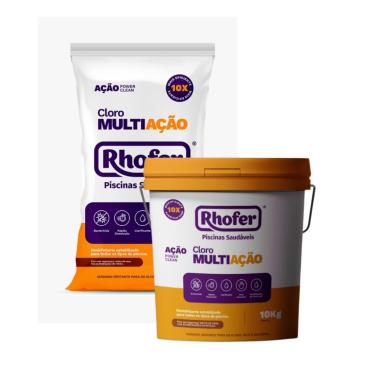 Imagem de Cloro para Piscina Rhofer - Saco de 1kg ou balde de 10kg Multiação Granulado - Dicloro Isocianurato de Sódio - 35% Cloro Ativo - Laranja (1kg)