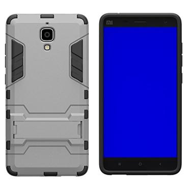 Imagem de Capa para Xiaomi Mi 4 (5 polegadas) 2 em 1 à prova de choque com suporte capa protetora híbrida de camada dupla, Cinza