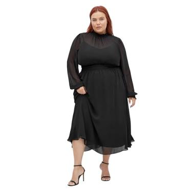 Imagem de City Chic Vestido transparente Portobello Road Plus Size em preto, Preto, 48