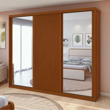 Imagem de Guarda Roupa Casal Ambiente Ollie 3 Portas Frassino com Espelho Glass – Lopas