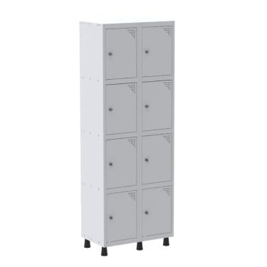 Imagem de Roupeiro De Aço 8 Portas Pequenos Cinza Tranca Cadeado - Pandin