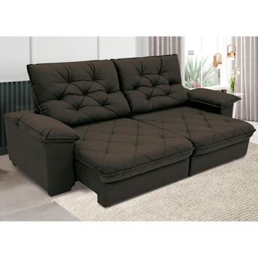 Imagem de Sofá 3 Lugares Luggero Retrátil E Reclinável Em Suede Linoforte Marrom