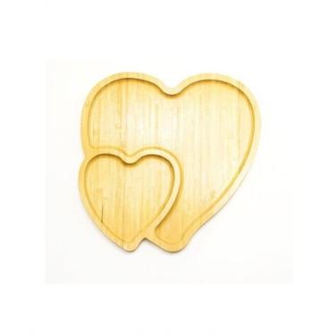 Imagem de Petisqueira Em Bambu Coração Com 2 Divisórias Cx095 - Casita