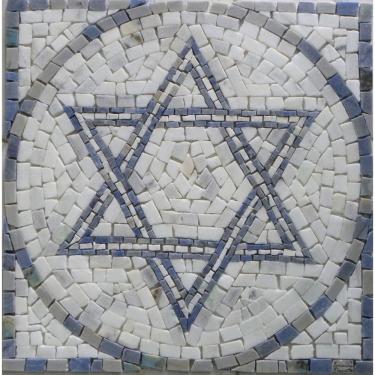 Imagem de Mandala Simbólica Estrela De David I Nas Cores De Israel Tamanho 150cm