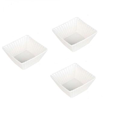 Imagem de Conjunto Com 03 Petisqueiras De Porcelana Quadrada Pcln-073 - Haüskraft