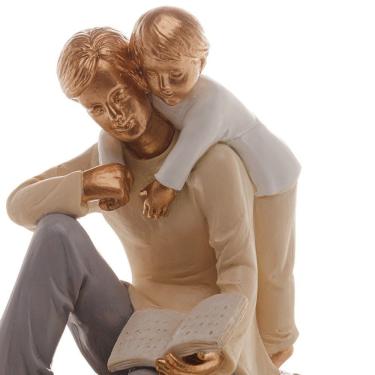 Imagem de Enfeite Estátua Pai E Filho Tronco Em Resina 18cm X 6cm X 27cm 61448