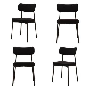 Imagem de Kit Com 4 Cadeiras Para Sala De Jantar Mona Yescasa Preto