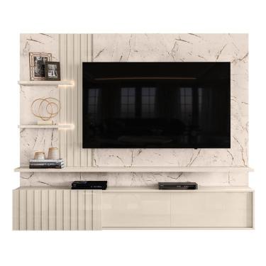 Imagem de Painel Home Suspenso Atena Calacata Off White Para Tv Até 65 Madetec Calacata Off White