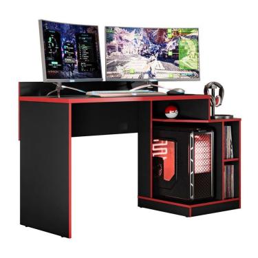Imagem de Mesa Para Computador Gamer Play Preto-vermelho - Pr Móveis Preto-vermelho