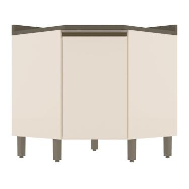 Imagem de Balcão Canto Oblíquo 1 Porta Com Tampo Connect Off White-duna - Móveis Henn Off White-duna