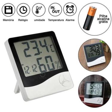 Imagem de Termo-Higrômetro Pro Digital Relógio Umidade Temperatura Ar