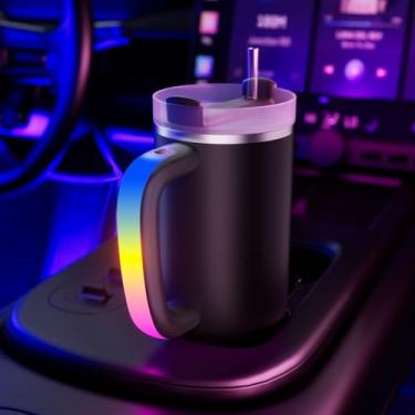 Imagem de Arctiiro Alça de LED para Stanley Tumbler [1,134 g/850,5 g] - Alça antiderrapante RGB que muda de cor para viagem de carro, acessórios para copos Stanley de Natal, presentes de Dia dos Namorados para