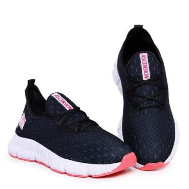 Imagem de Tênis Feminino Ortopédico Ultra Confortável – Ideal para Caminhada e Corrida | Leve, Macio e Anatômico | Amortecimento para Uso Diário (Preto e Pink, BR, Adulto, Numérico, 35)