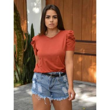 Imagem de Blusa feminina suede manga princesa bufante fashion - Filó Modas