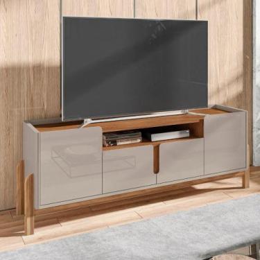 Imagem de Rack para TV Até 60 Polegadas 4 Portas Lizz Casa D, Off White/Cedro