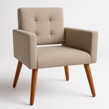 Imagem de Poltrona Para Sala Decorativa Mya Confortável Reforçada Suede - Divani