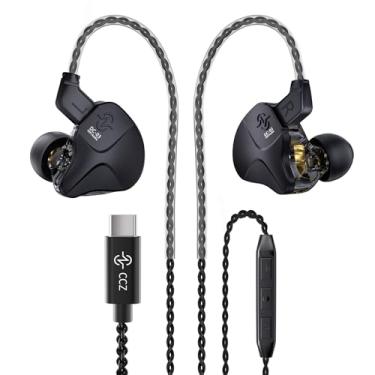 Imagem de CCZ DC03 Fones de ouvido com fio USB C com microfone, fones de ouvido tipo C com fio para iPhone 16/15 Pro Max Plus, cancelamento de ruído estéreo graves IEMs para jogos, fones de ouvido