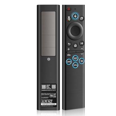 Imagem de Controle remoto de voz solar BN59-01385A para TVs Samsung Frame/Neo QLED (2021-2023) - Recarregável via Solar/USB-C, Bluetooth, 4 teclas de atalho, preto