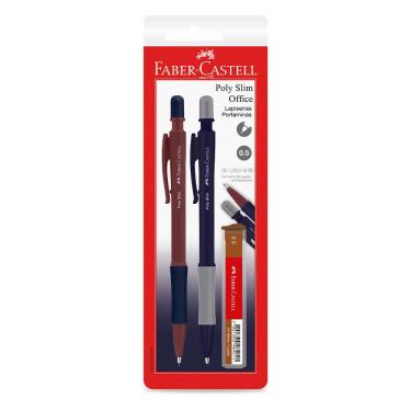 Imagem de Lapiseira 0.5mm Poly Slim Office AZ/RX 2 unid Faber-Castell