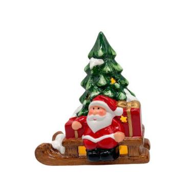 Imagem de Enfeite Natalino Ceramica Papai Noel No Treno - Niazitex, Único