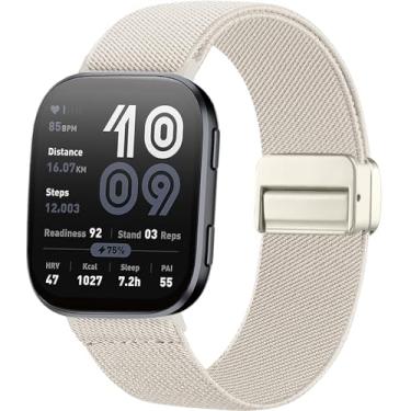 Imagem de Oanux Pulseira de relógio magnética de nylon elástico de 22 mm, compatível com Amazfit Bip 6/Amazfit Bip 5, pulseira de reposição para Amazfit Helio e GTR 4/3 Pro/3/2/2e/47 mm masculino e feminino