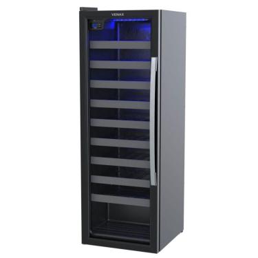 Imagem de Adega Venax Piubella Cave 200L Porta Invertida Para 50 Garrafas Preto Fosco 220V 19940