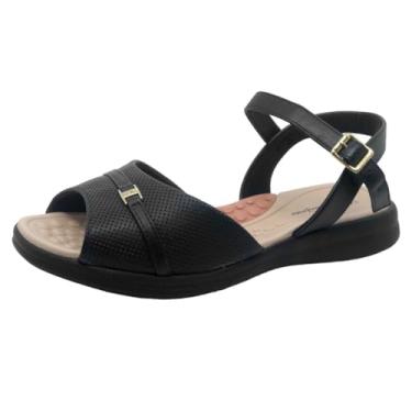 Imagem de Sandália Modare Anabela Baixa Conforto - Preto - 35