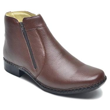 Imagem de Botina Bota Masculina Couro Legitimo Conforto 046-q Dt (40, Chocolate)
