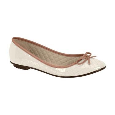 Imagem de Sapatilha Feminina Bico Redondo Moleca Branca, Off white, Nude, 36