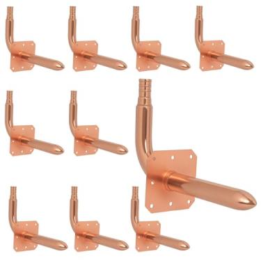 Imagem de Cotovelo de cobre 1/5.1 cm x 15.2 cm com flange de parede, acessórios PEX farpa de crimpagem para tubo PEX-B/C, conector de encanamento de cobre certificado ASTM F1807 para linhas de abastecimento de