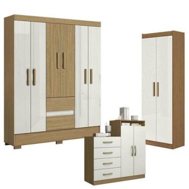 Imagem de Guarda Roupa Casal Coimbra 2005138 Com Armário Multiuso New 2000191 E 