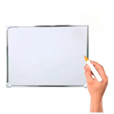 Imagem de Quadro branco lousa escolar escritório 30x20cm com moldura