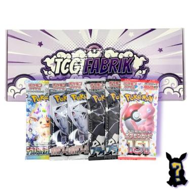 Imagem de Japanese Packs for Pokemon Factory Sealed Booster Packs (6 Packs in Total) (1X 151 1X Terastal Festival 2X Black Bolt 2X White Flare (6 Packs / 45 Cards in Total))